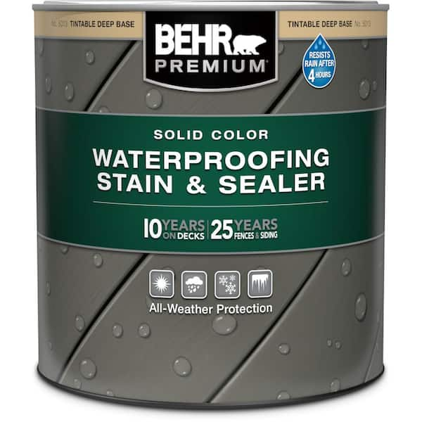 BEHR PREMIUM 1 qt. Deep Base Solid Color Waterproofing Exterior Wood Stain and Sealer