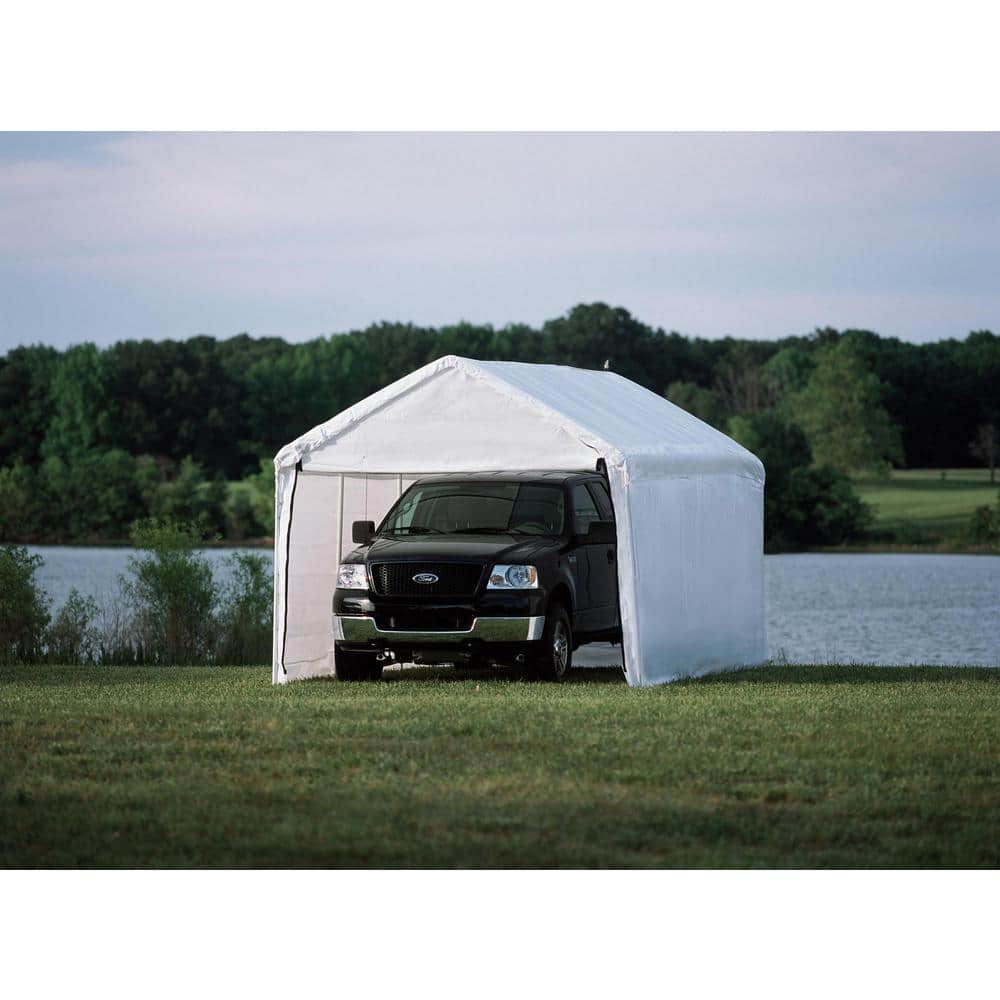 ShelterLogic White Fabric Canopy Enclosure Kit with Zippered Door, 10 x 20 ft