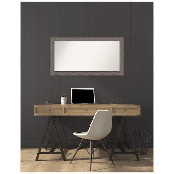 Amanti Art Medium Rectangle Distressed Brown Modern Mirror (25.25 in. H x 48.25 in. W)