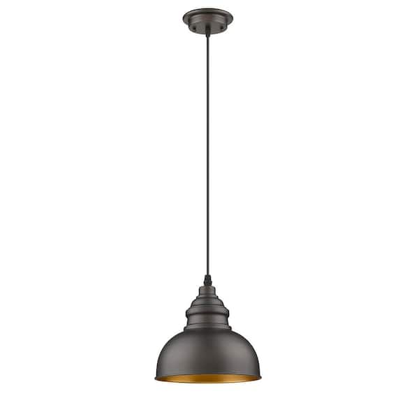 JESHUA 1-Light Farmhouse Oil Rubbed Bronze Island Pendant Lighting Metal Shade Mini Globe Ceiling Hanging Light for Kitchen
