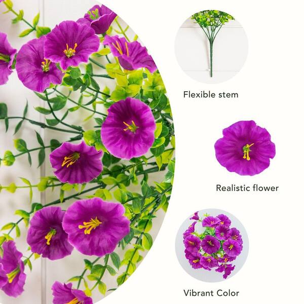 Nearly Natural 14 in. UV Resistant Artificial Morning Glory Bush