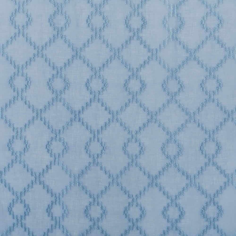 Tranquil Blue 24" Sheer Polyester Rod Pocket Curtain Set