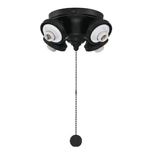 4-Light Black Ceiling Fan Fitter LED Light Kit
