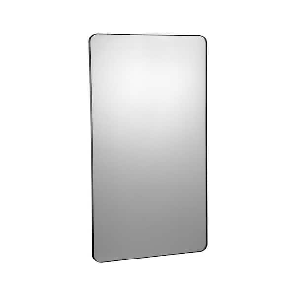Wall Mounted Makeup Mirror 0.15 in. Thick 30 in. x 48 in. Mirror, 1 in. H Aluminium Alloy Frame and Explosion-Proof Film