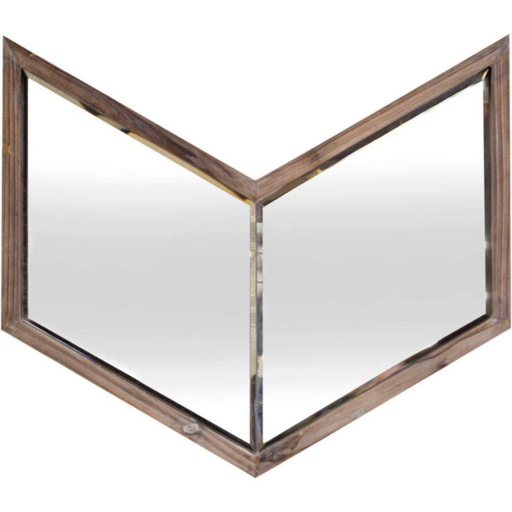 Brown Rectangular Wood Frame Wall Mirror