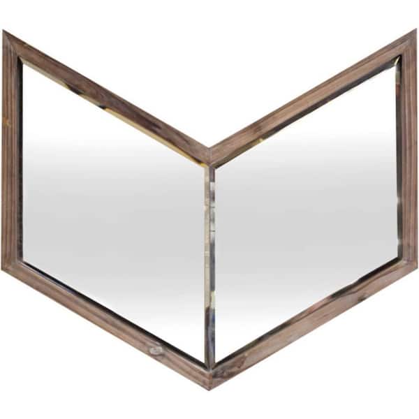 HomeRoots Mariana 22.51 in. x 25.98 in. Classic Irregular Framed Brown Vanity Mirror
