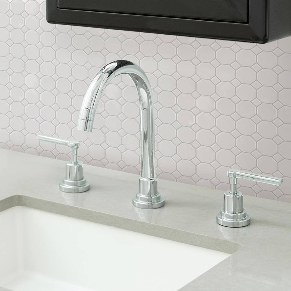 Octagon 10'' W x 10'' L Resin Peel and Stick Mosaic Tile