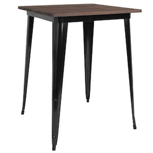 Contemporary Black Wood 4 Leg Dining Table Seats 4
