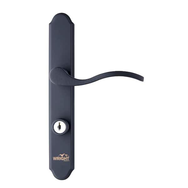 Wright Products Serenade Mortise Keyed Lever Mount Latch with Deadbolt for Screen and Storm Doors, Matte Black