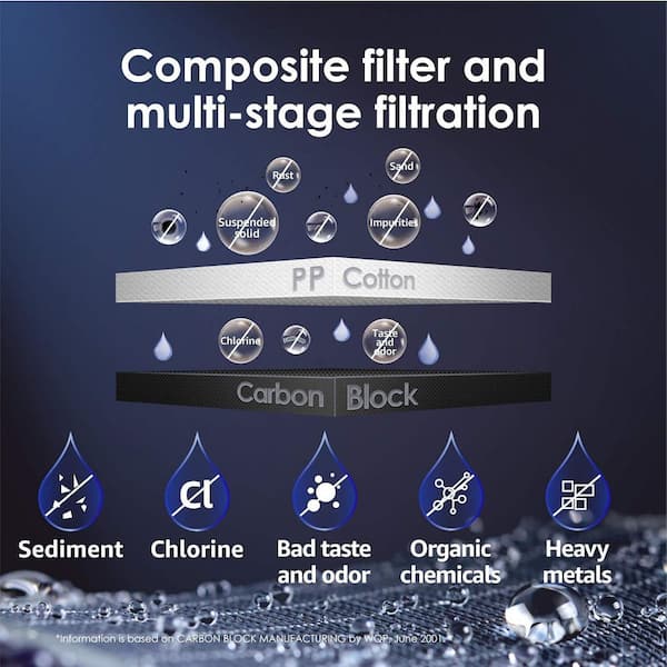 WD-N1-CF Water Filter, Replacement for N1 Countertop Reverse Osmosis System, 6-Month Lifetime