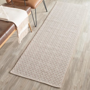 Montauk Ivory/Beige 2 ft. x 7 ft. Solid Runner Rug