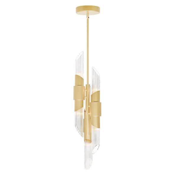 CWI Lighting Croissant 6 Light Pendant With Satin Gold Finish