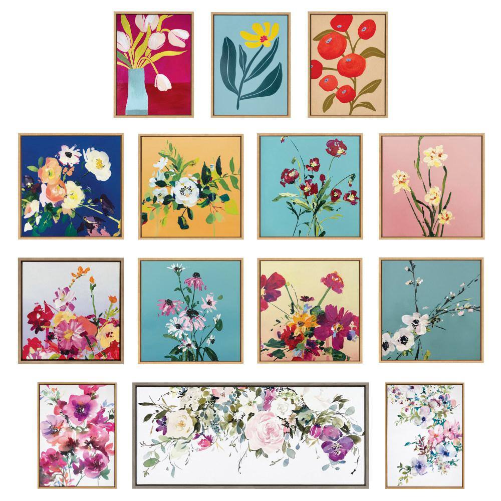Spring Beauties Gold Framed Canvas Print, 23" x 33"