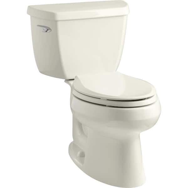 KOHLER Wellworth Classic 2-piece 1.28 GPF Single Flush Elongated Toilet in Biscuit