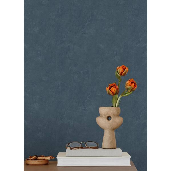 Daphne Limewash Moody Blue Peel and Stick Wallpaper