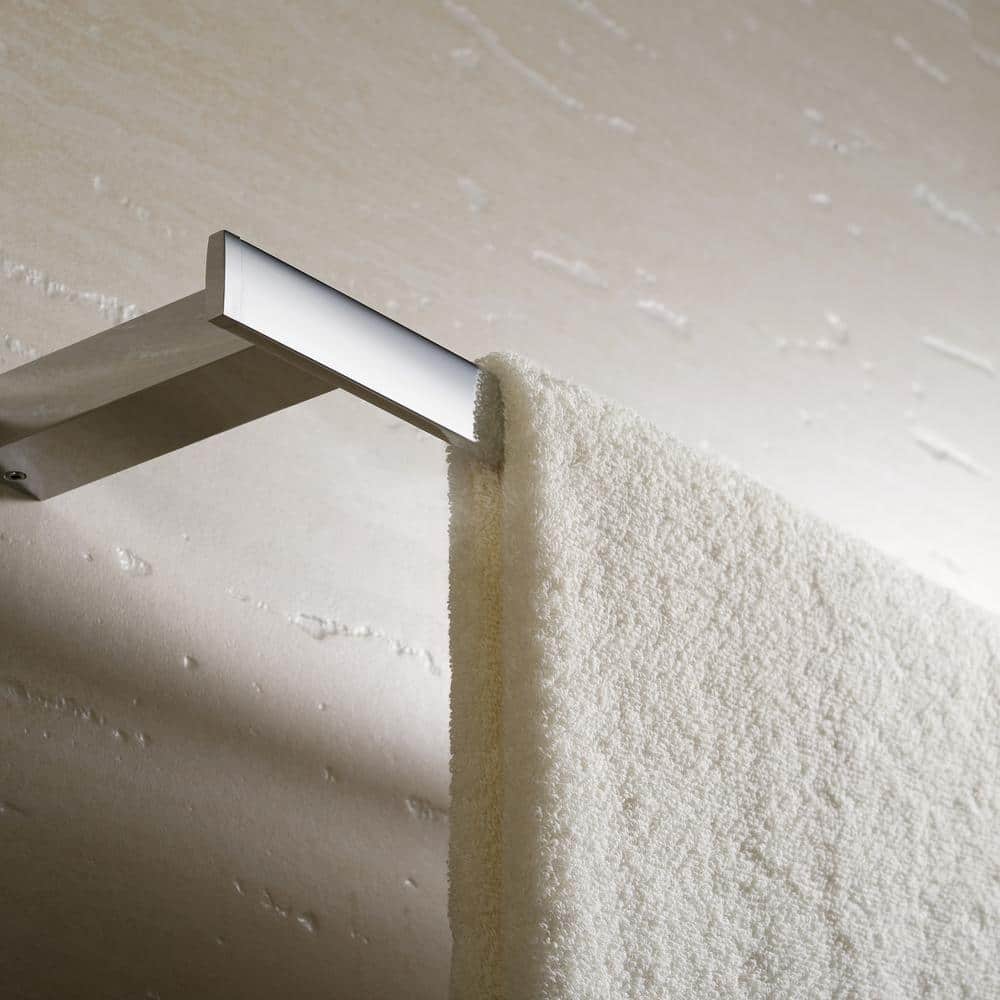 Sleek Chrome Wall Mounted Bathroom Towel Bar