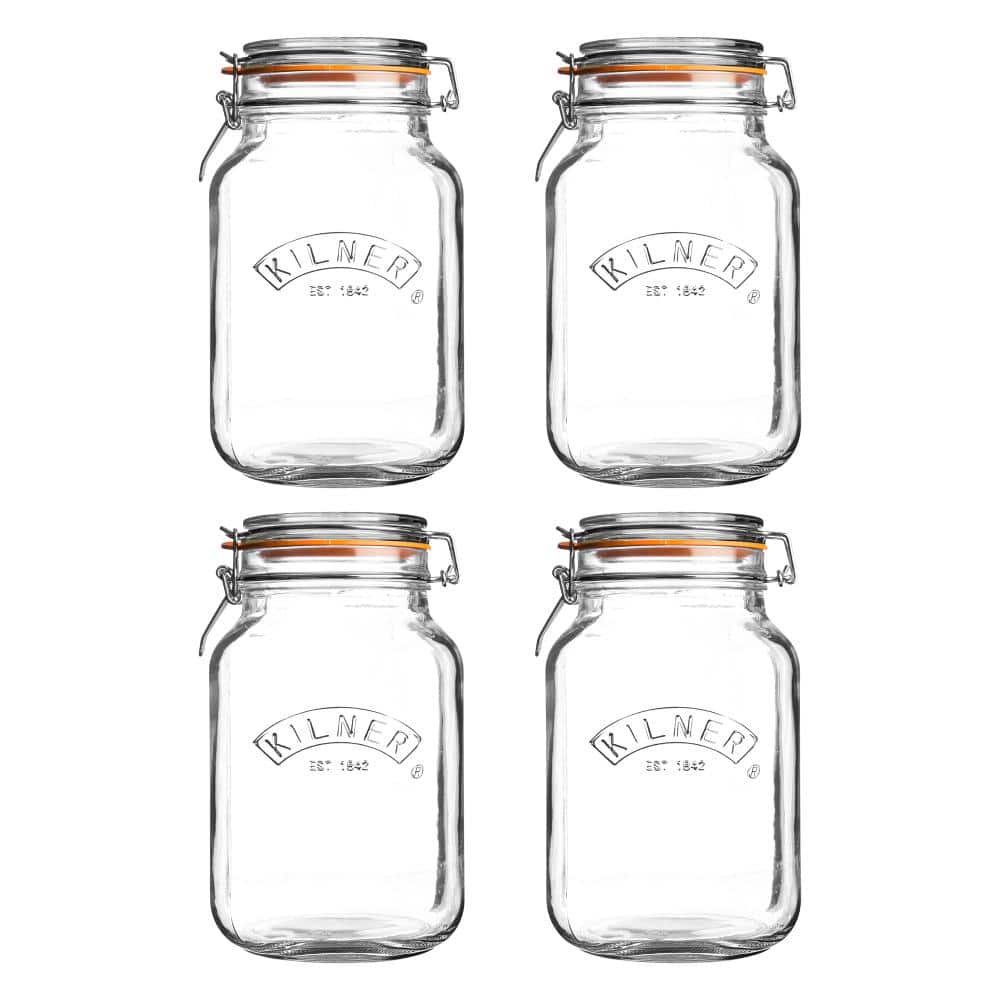 Clip Top Glass Square Clip Top Jar 51 oz. - (Set of 4) price history on PriceWatchPro