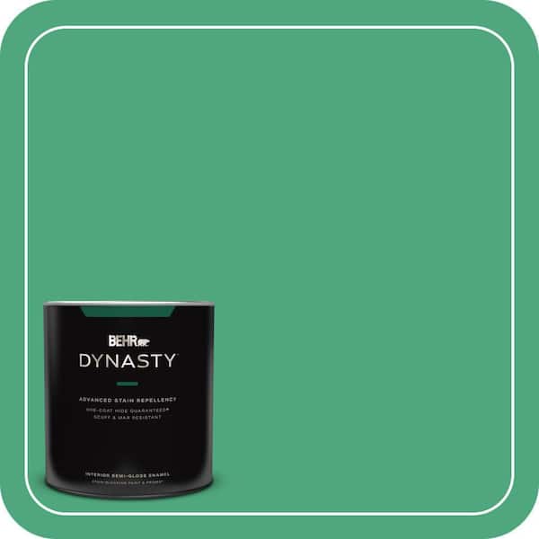 BEHR DYNASTY 1 qt. #P420-5 Shamrock Green Semi-Gloss Enamel Interior Stain-Blocking Paint and Primer