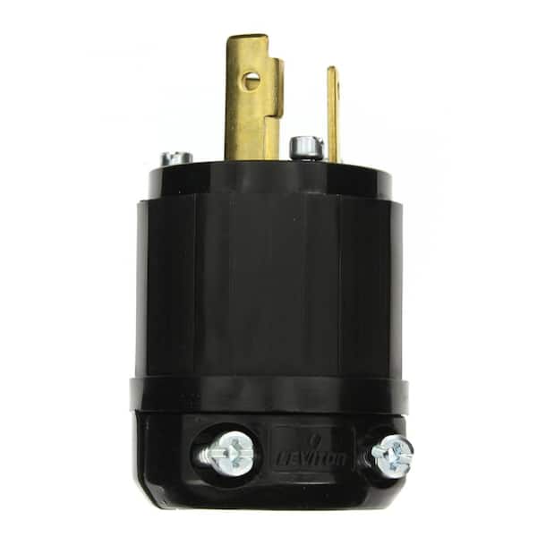 Leviton 30 Amp 125-Volt Locking Grounding Plug, Black