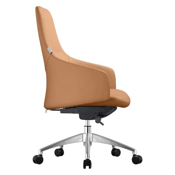 Leisuremod Celeste Mid-Back Leather Office Chair with Adjustable