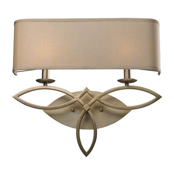 Titan Lighting Estonia 2-Light Aged Silver Sconce