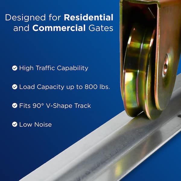 4 in. V-Groove Metal Gate Wheel for V-Profile Sliding Gate Tracks