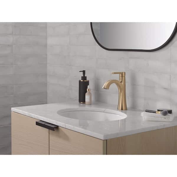 Lineax Gold Single Handle Single Hole Bathroom Sink Faucet in Champagne Bronze