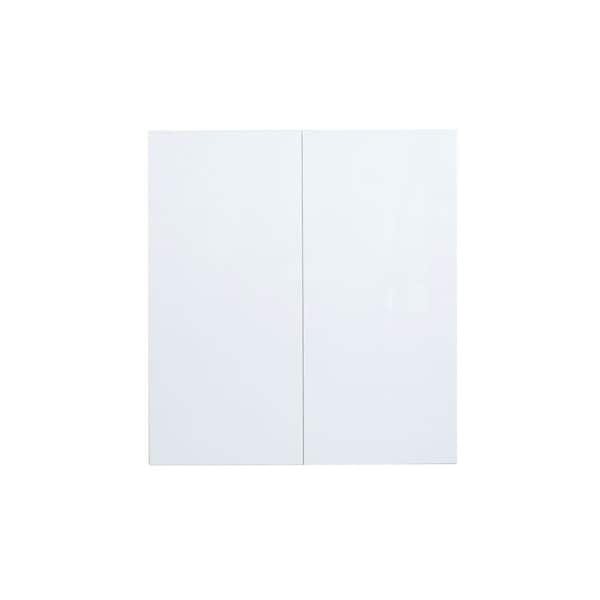 Radiance 36 in. W x 12 D x 36 in. H Ready to Assemble Slab Wall Kitchen Cabinet in White Gloss