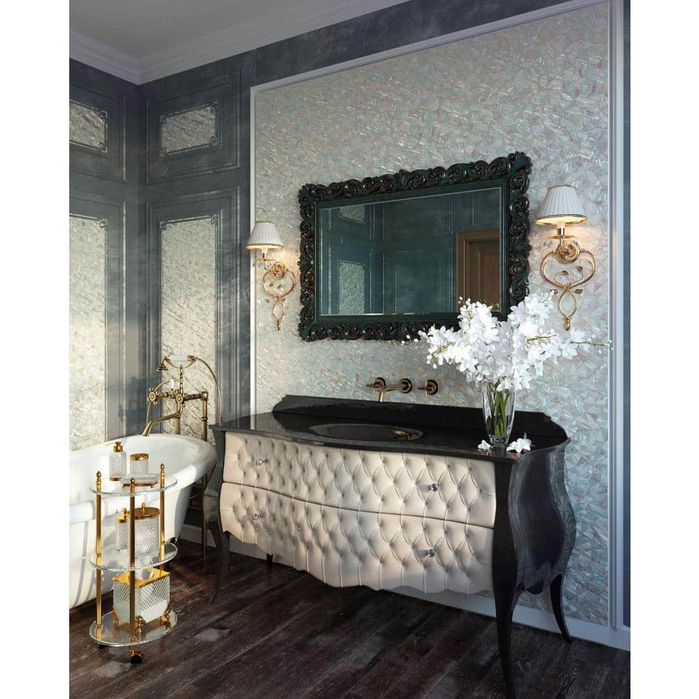 White Iridescent Polished Shell Mosaic Tile 12x12