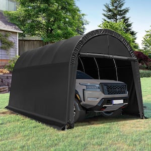 12 ft. W x 20 ft. D x 9.8 ft. H Black Heavy-Duty Storage Tent, Outdoor Tool Shed, Carport, Portable Garage