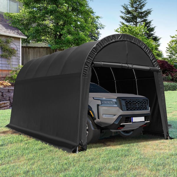 EROMMY 12 ft. W x 20 ft. D x 9.8 ft. H Black Heavy-Duty Storage Tent, Outdoor Tool Shed, Carport, Portable Garage