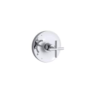 Purist Rite-Temp 1-Handle Tub and Shower Faucet Trim Kit with Cross Handle in Polished Chrome (Valve Not Included)