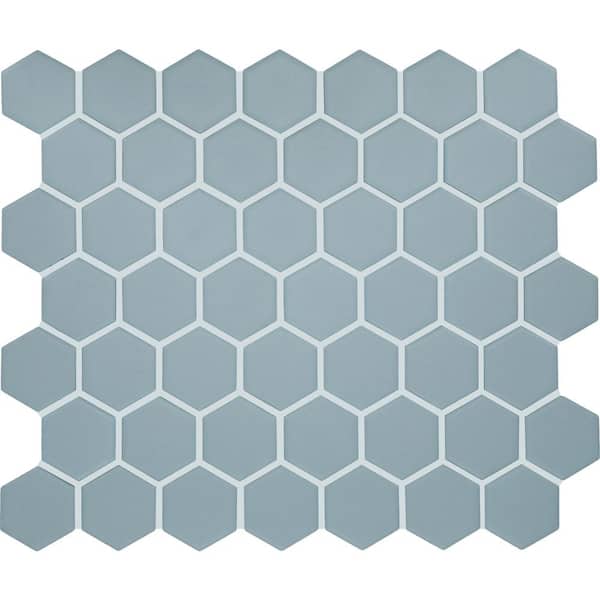 Daltile Restore Tide Blue 3 in. x 2-1/2 in. Matte Ceramic Hexagon Mosaic Tile Sample