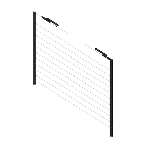 Elevation Aluminum 5 ft. x 36 in. Matte Black Stair Panel for Cable Railing System