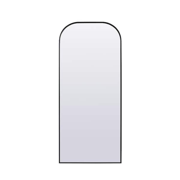 Unbranded Simply Living 32 in. W x 76 in. H Arch Metal Framed Black Full Length Mirror