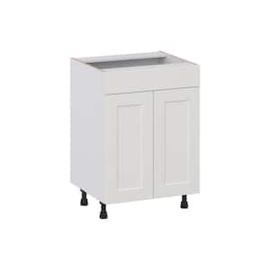 Littleton Painted Gray Recessed Assembled 24 in. W x 34.5 in. H x 21 in. D False Front Vanity Sink Base Kitchen Cabinet