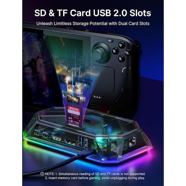 Vrbgify RGB Docking Station for Steam Deck, 12-in-1 Steam