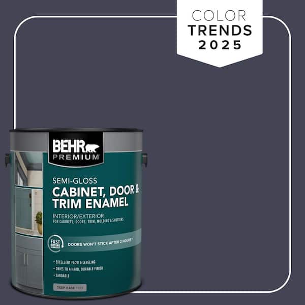 1 gal. #PPU15-19 Black Sapphire Semi-Gloss Enamel Interior/Exterior Cabinet, Door & Trim Paint