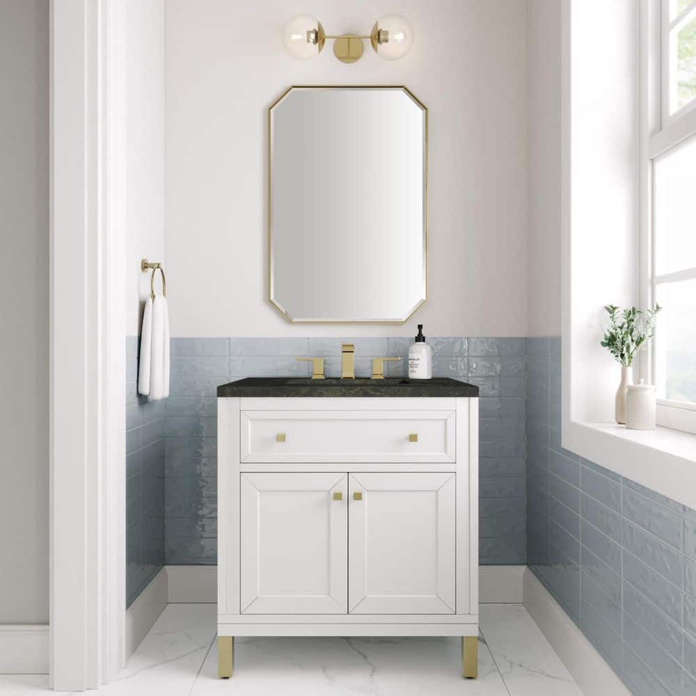 Chicago 30.0 in. Single Bath Vanity in Glossy White with Phantome Engineered Composite Top price history on PriceWatchPro