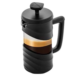 1.5 Cup Black French Press Coffee Maker with 4-Level Mesh Filter