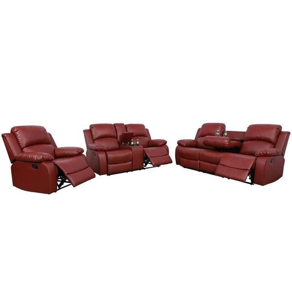 Star Home Living 72 in. Round Arm 6-Seater Sofa in Burgundy