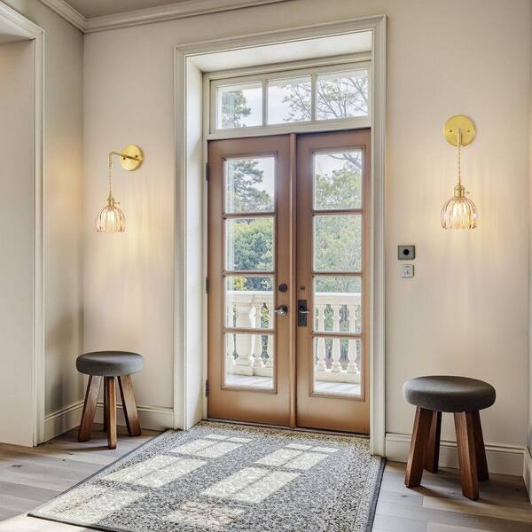 Deyidn Vintage 5.09 in. 1-Light Gold Modern Industrial Wall Sconce