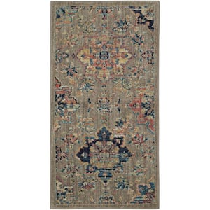 Isabella Gray 2 ft. x 4 ft. Abstract Area Rug