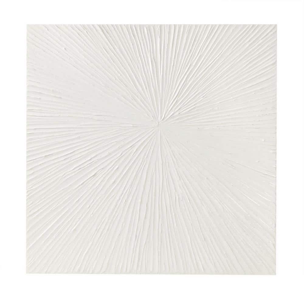 Sunburst White Abstract Acrylic Dimensional Wall Art, 30" x 30"