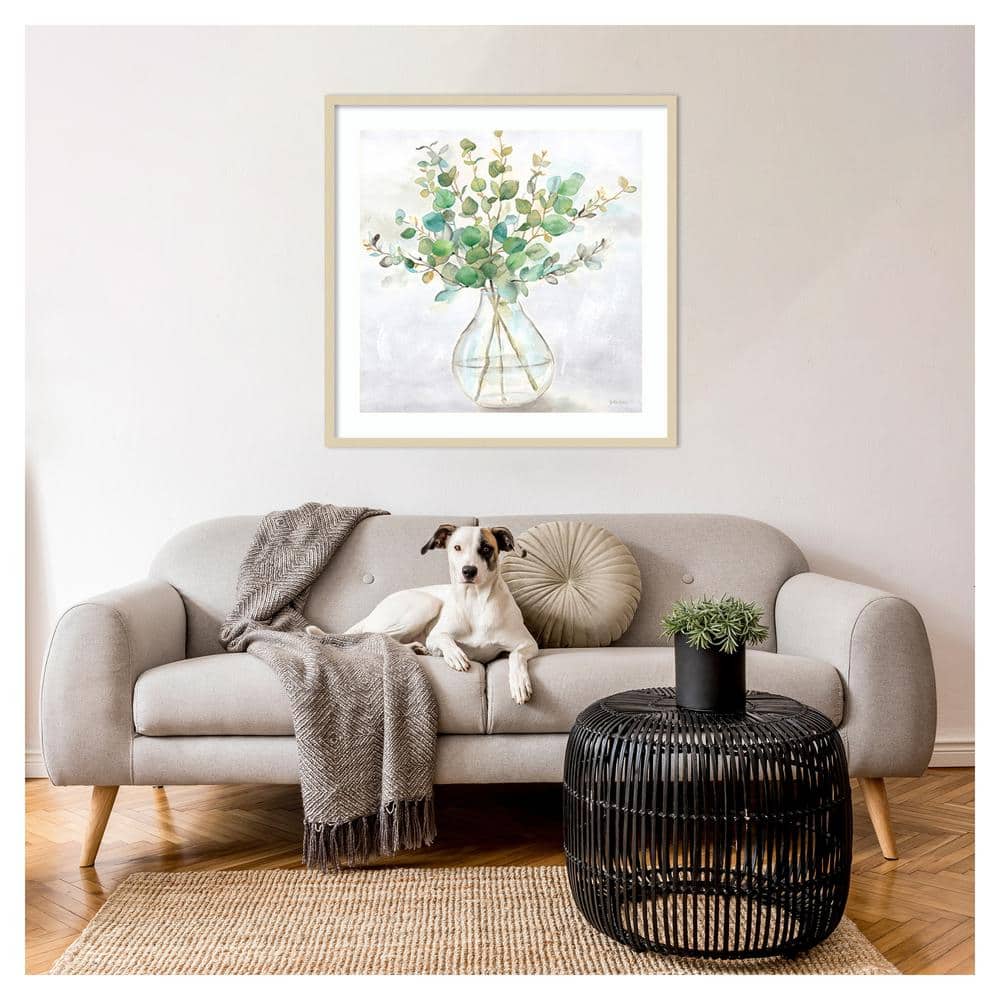 Eucalyptus Vase II 33" x 33" Natural Wood Framed Wall Art