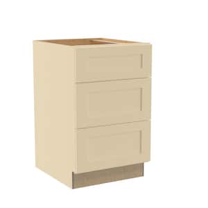 Newport Cream Painted Plywood Shaker Assembled Base Drawer Kitchen Cabinet 21 W in. 24 D in. 34.5 in. H