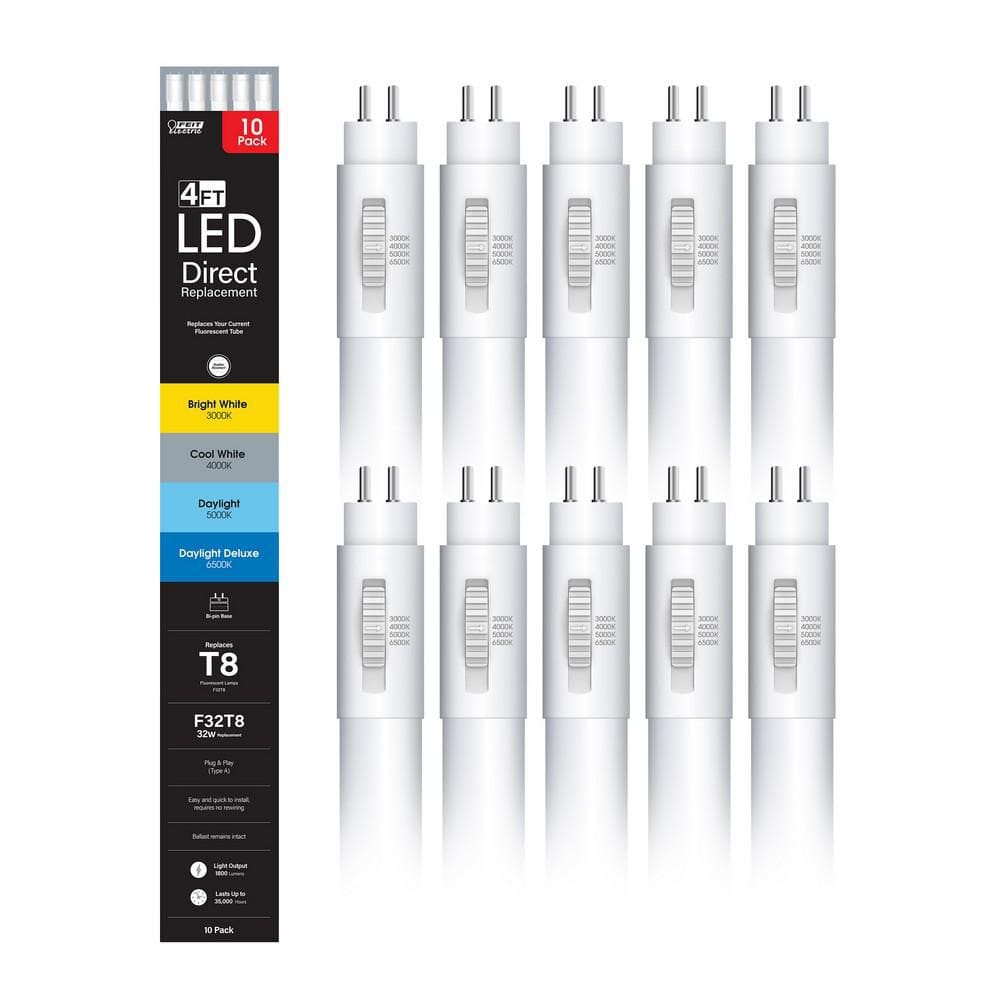 Feit Electric 32-Watt 4 ft. T8 G13 Type A Plug and Play Linear LED
