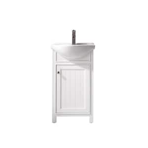 Marian 20 in. W x 16.75 in. D Bath Vanity in White with Porcelain Vanity Top in White with White Basin