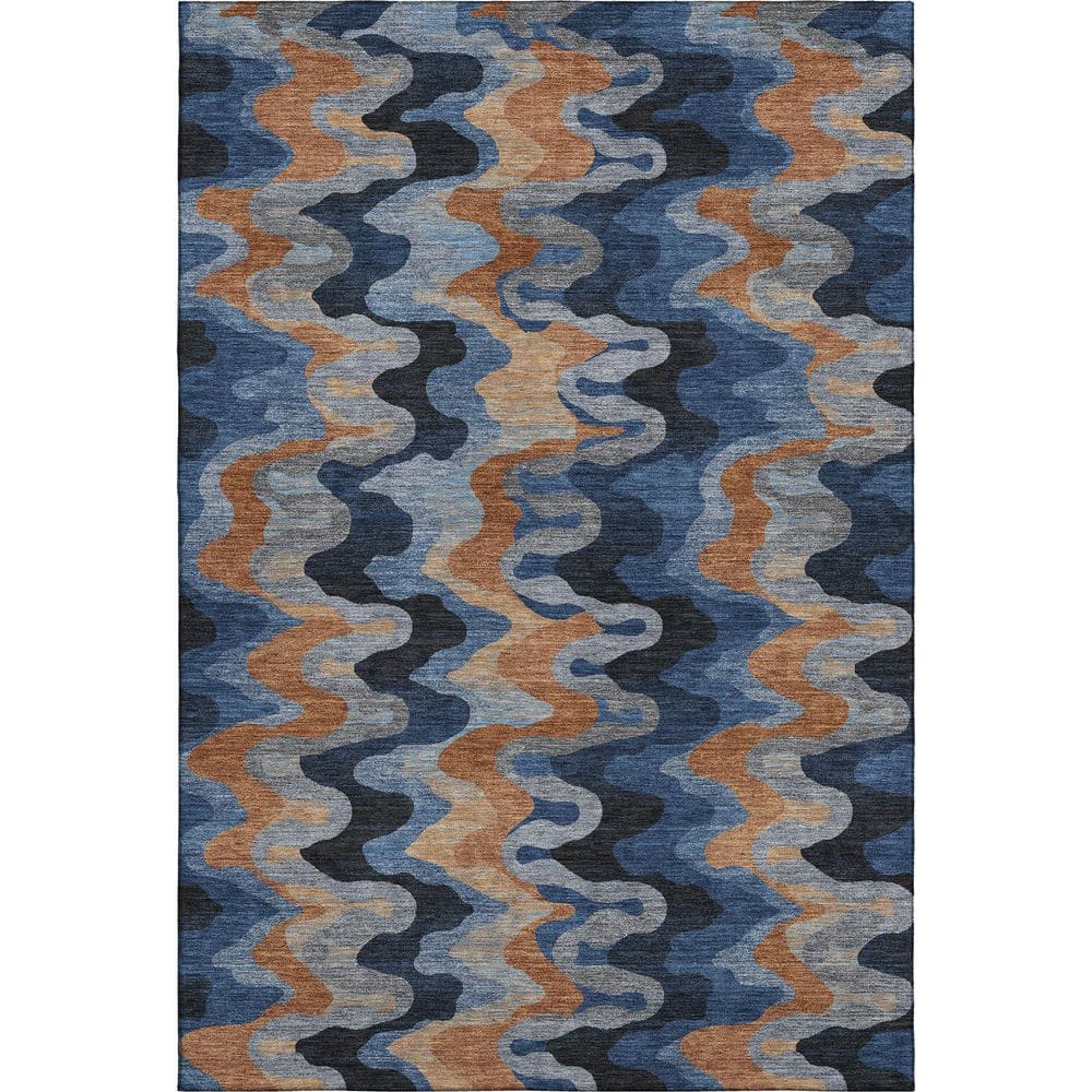 Mayfield Premium Machine Washable Abstract AMF2481 Navy 9 ft. x 12 ft. Area Rug price history on PriceWatchPro