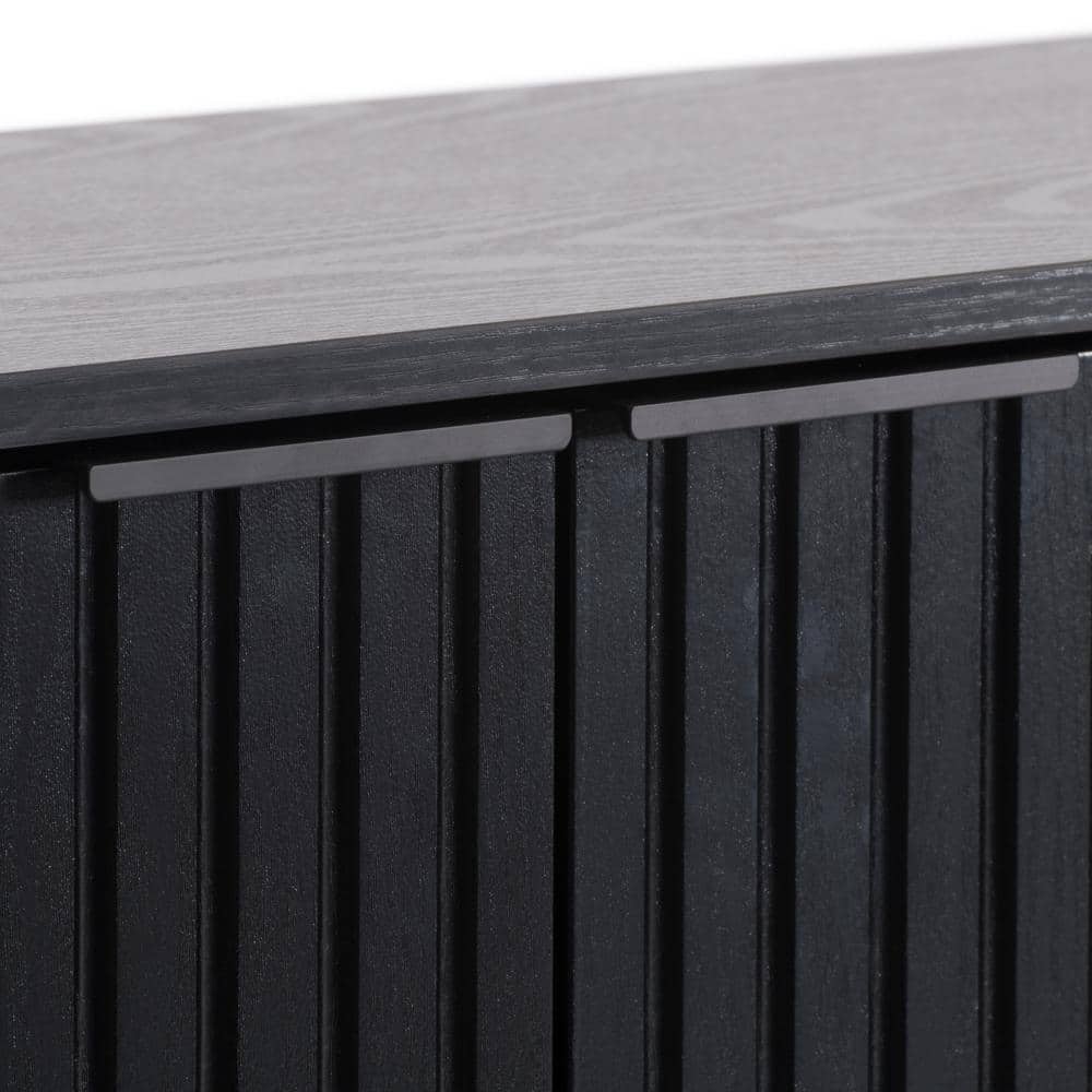 Lysander Black MDF Fluted Door Storage Bar Cabinet